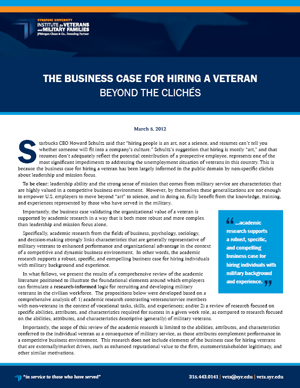The Business Case for hiring a veteran