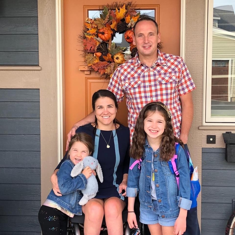 Ellie Komanecky with her family.