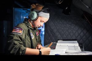 Female Airman going over paperwork